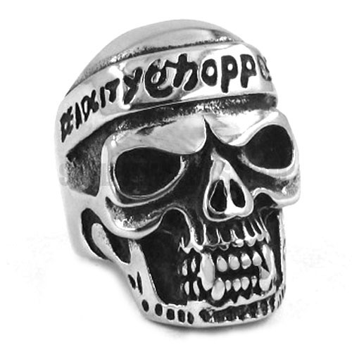 Gothic Stainless Steel Skull Ring SWR0273 - Click Image to Close